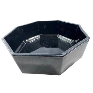 Arcoroc Octime Black Made in France 18 Vintage 1970'S Art Deco  Octagonal Black